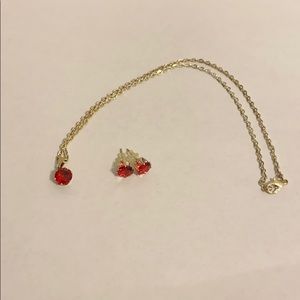 Earrings and necklace